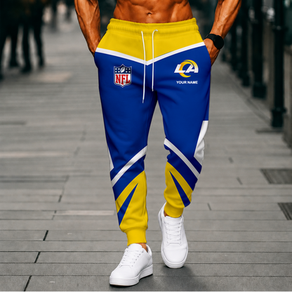 LIMITED EDITION - NEW CUSTOMIZED NFL22 LAR LOS ANGELES RAMS SWEATPANTS