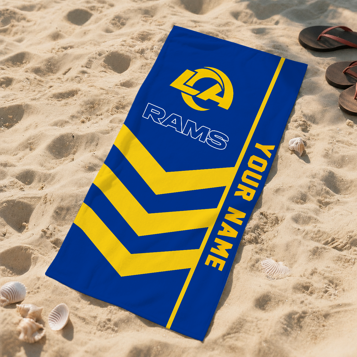 SPECIAL EDITION - NEW CUSTOMIZED NFL22 LAR LOS ANGELES RAMS BEACH TOWEL