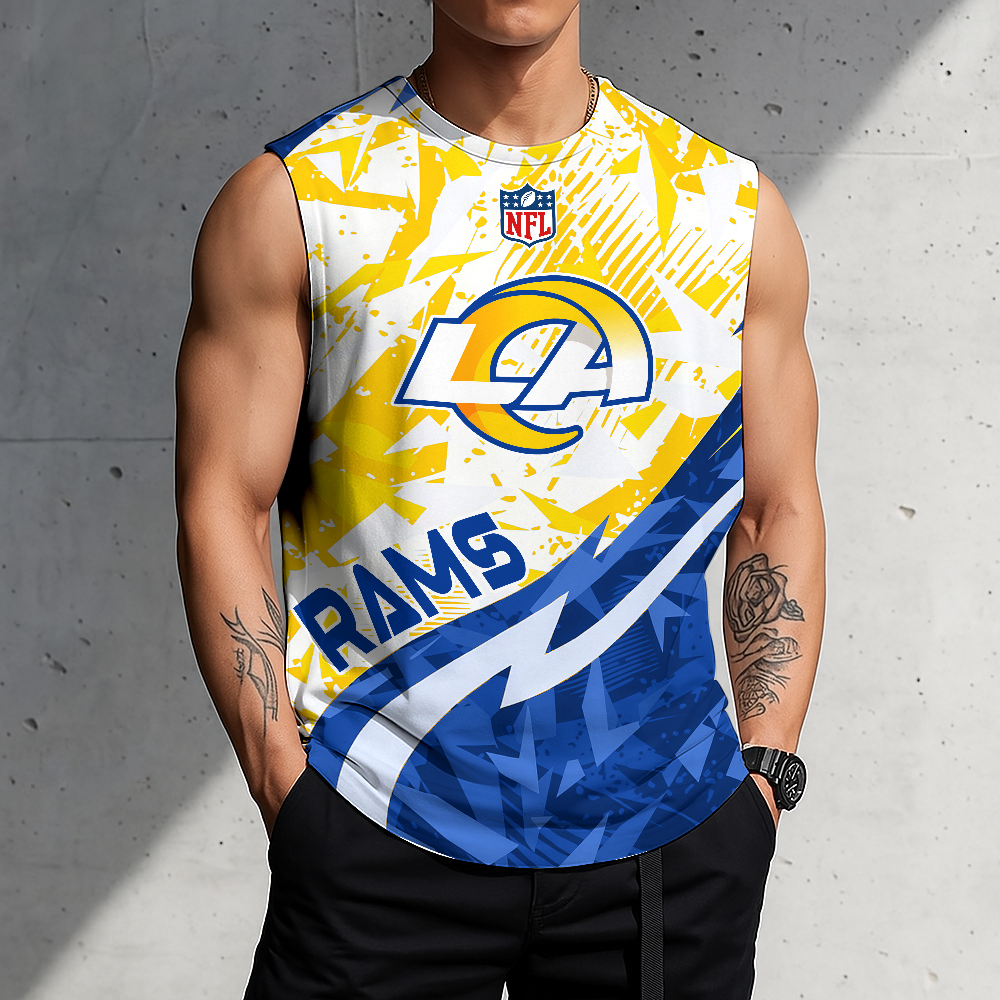 LIMITED EDITION - NEW CUSTOMIZED NFL22 LAR LOS ANGELES RAMS MEN'S GYM SHIRT