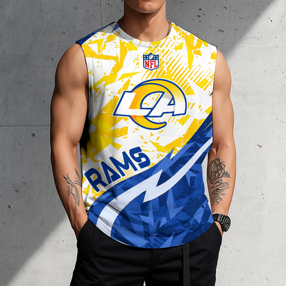 LIMITED EDITION - NEW CUSTOMIZED NFL22 LAR LOS ANGELES RAMS MEN'S GYM SHIRT