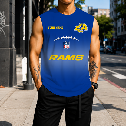 LIMITED EDITION - NEW CUSTOMIZED NFL22 LAR LOS ANGELES RAMS MEN'S GYM SHIRT