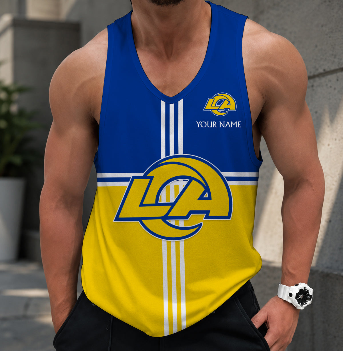 EXCLUSIVE EDITION - NEW CUSTOMIZED NFL22 LAR LOS ANGELES RAMS TANK TOP