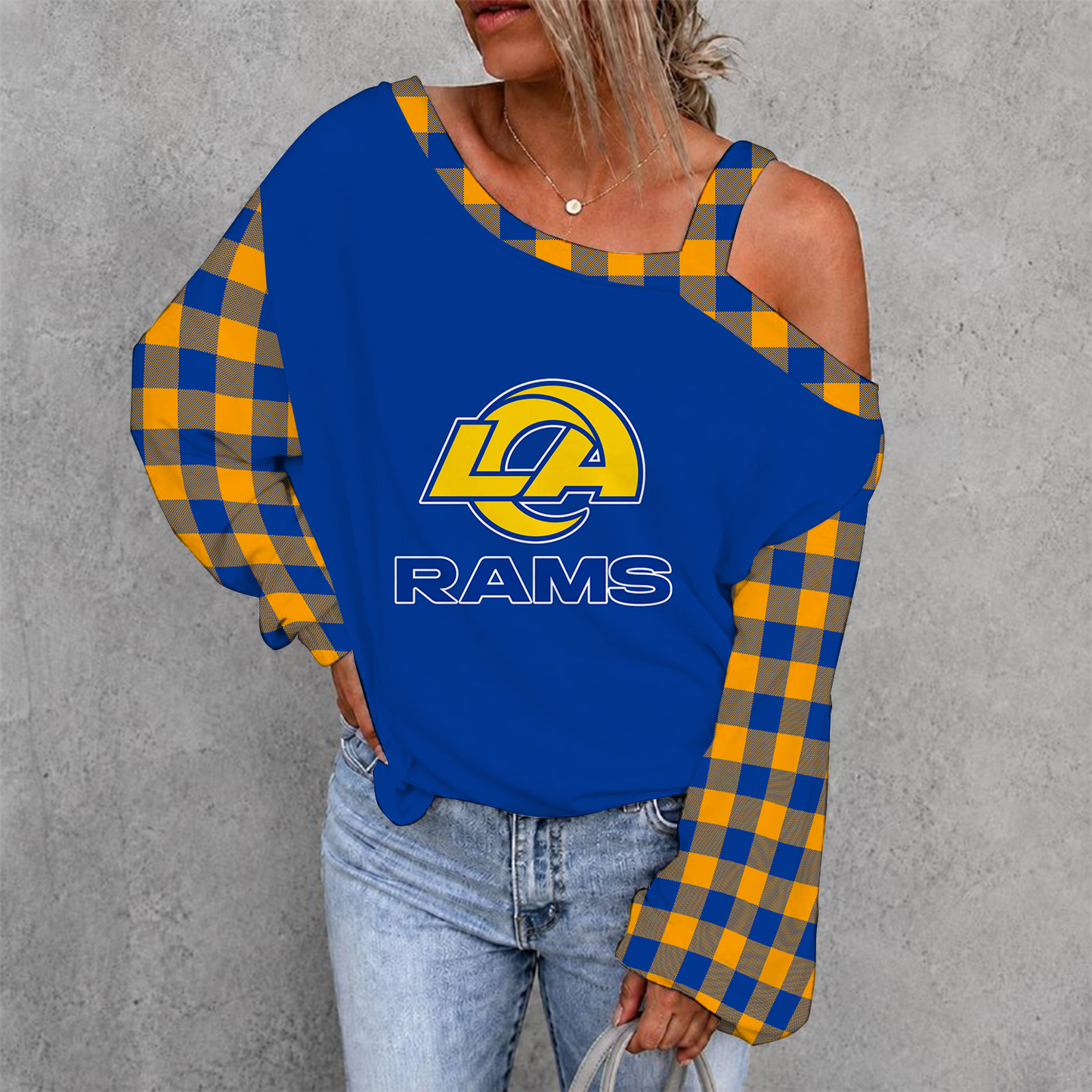 [SPECIAL OFFER] NEW CUSTOMIZED NFL22 LAR LOS ANGELES RAMS DROP SHOULDER SWEATSHIRT
