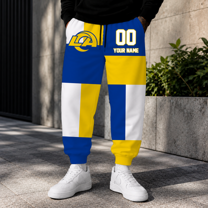LIMITED EDITION - NEW CUSTOMIZED NFL22 LAR LOS ANGELES RAMS SWEATPANTS