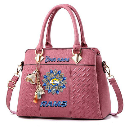 LIMITED EDITION - NEW CUSTOMIZED NFL22 LAR LOS ANGELES RAMS WOMEN'S ZIP HANDBAG MULTICOLOR