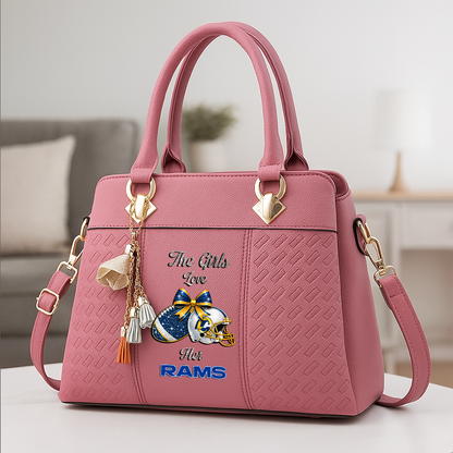LIMITED EDITION - NEW CUSTOMIZED NFL22 LAR LOS ANGELES RAMS WOMEN'S ZIP HANDBAG MULTICOLOR