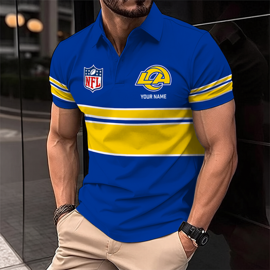 [SPECIAL OFFER] NEW CUSTOMIZED NFL22 LAR LOS ANGELES RAMS POLO SHIRT