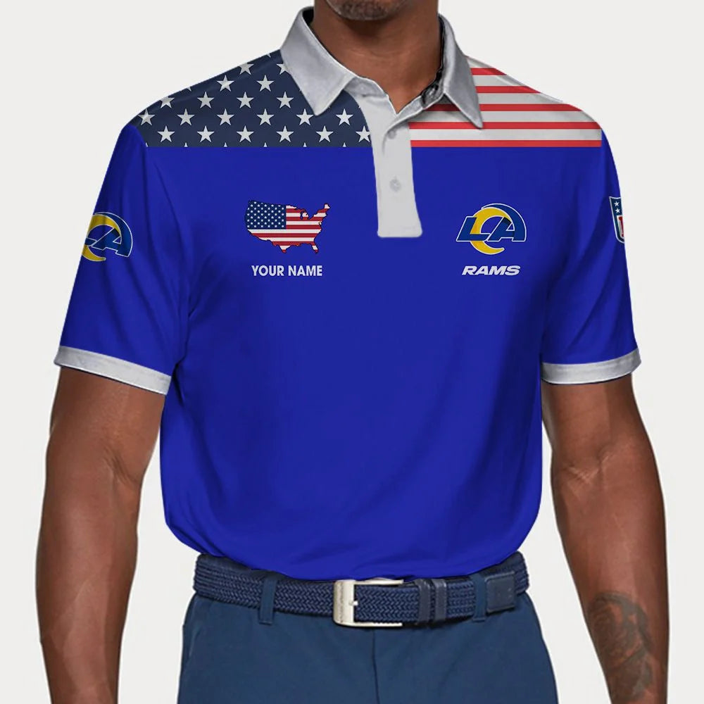 LIMITED EDITION - NEW CUSTOMIZED NFL22 LAR LOS ANGELES RAMS POLO SHIRT