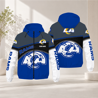 LIMITED EDITION - NEW CUSTOMIZED NFL22 LAR LOS ANGELES RAMS WINDBREAKER JACKET