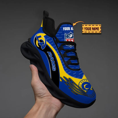 LIMITED EDITION - NEW CUSTOMIZED NFL22 LAR LOS ANGELES RAMS UNISEX MAX SOUL SHOES