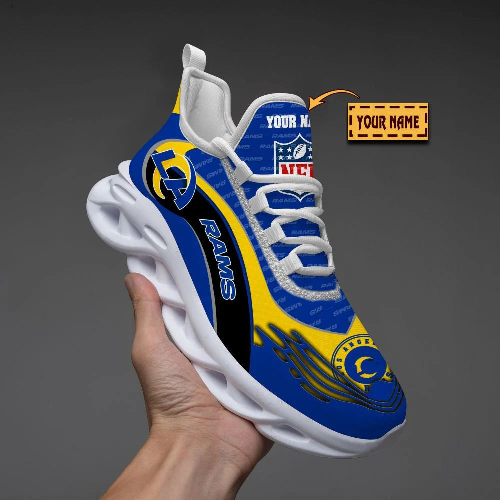 LIMITED EDITION - NEW CUSTOMIZED NFL22 LAR LOS ANGELES RAMS UNISEX MAX SOUL SHOES
