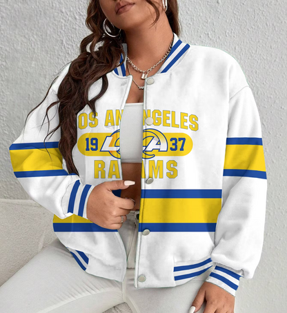 LIMITED EDITION - NEW CUSTOMIZED NFL22 LAR LOS ANGELES RAMS SATIN VARSITY & BASEBALL JACKET
