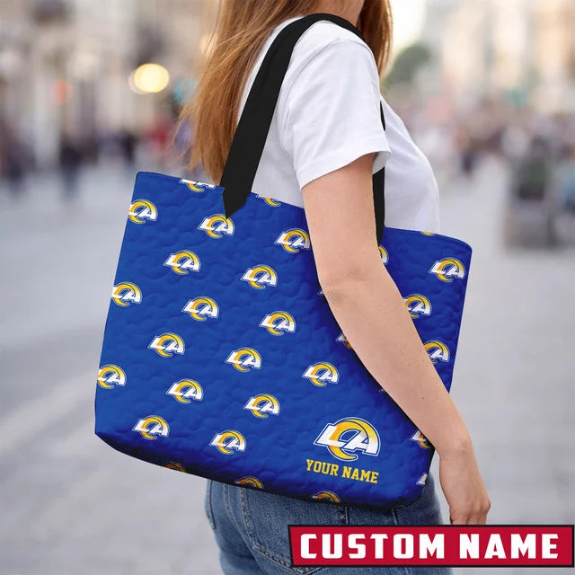 LIMITED EDITION - NEW CUSTOMIZED NFL22 LA RAMS QUILTED TOTE BAG