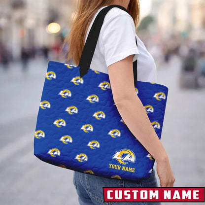 LIMITED EDITION - NEW CUSTOMIZED NFL22 LA RAMS QUILTED TOTE BAG