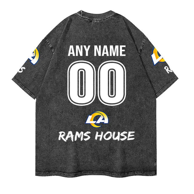 [SPECIAL OFFER] NEW CUSTOMIZED NFL22 LAR LOS ANGELES RAMS MULTICOLOR WASHED TEE