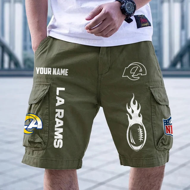 [SPECIAL OFFER] NEW CUSTOMIZED NFL22 LAR LOS ANGELES RAMS CARGO SHORTS