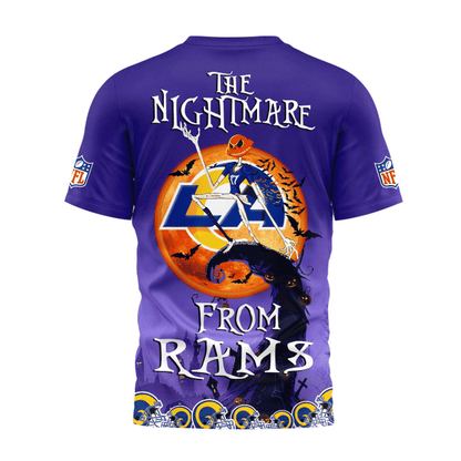 [SPECIAL OFFER] NEW CUSTOMIZED NFL22 LAR LOS ANGELES RAMS HALLOWEEN THE NIGHTMARE APPAREL