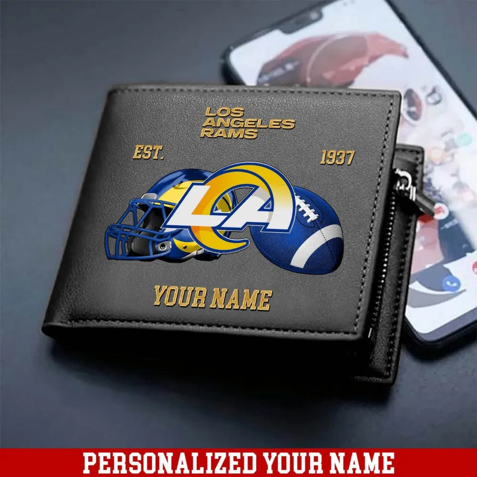 LIMITED EDITION - NEW CUSTOMIZED NFL22 LAR LOS ANGELES RAMS LEATHER WALLET