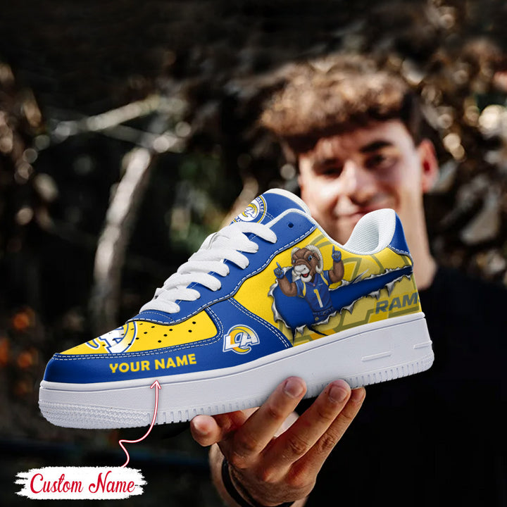 LIMITED EDITION - NEW CUSTOMIZED NFL22 LAR LOS ANGELES RAMS AF1 SNEAKERS