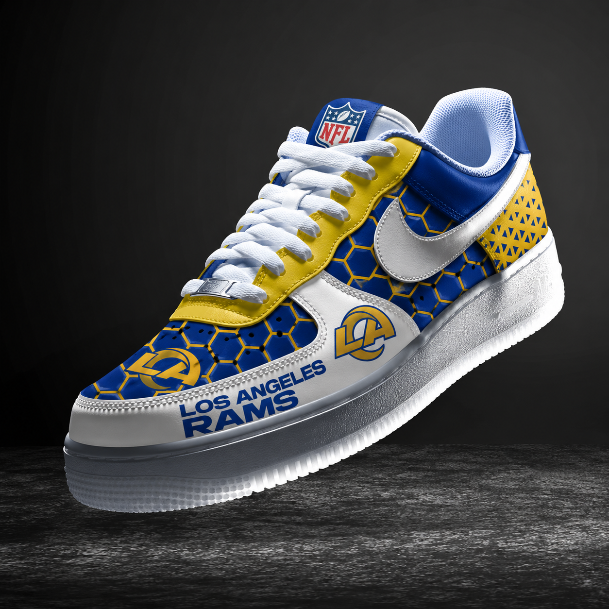 LIMITED EDITION - NEW CUSTOMIZED NFL22 LAR LOS ANGELES RAMS AF1 SNEAKERS