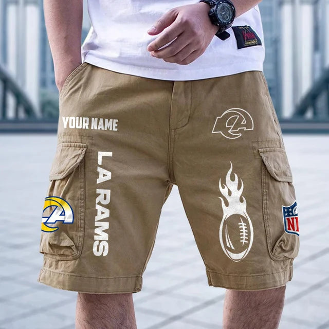 [SPECIAL OFFER] NEW CUSTOMIZED NFL22 LAR LOS ANGELES RAMS CARGO SHORTS