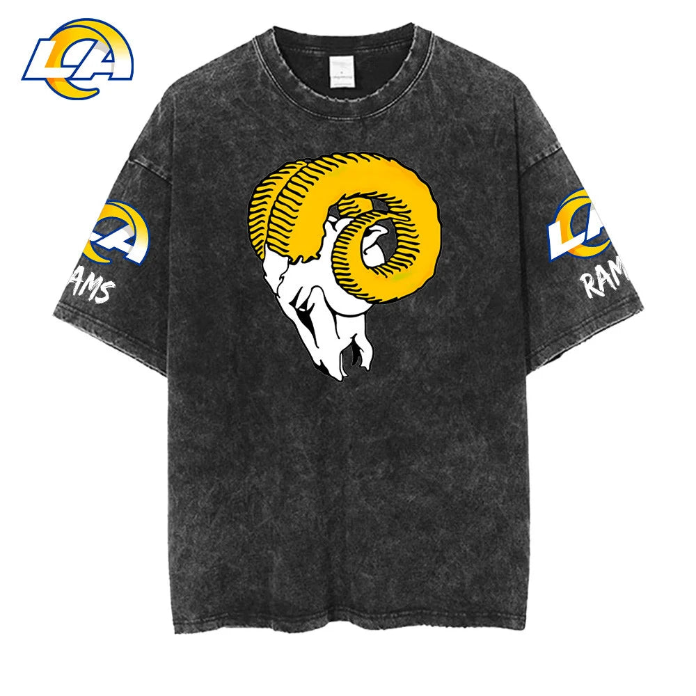 [SPECIAL OFFER] NEW CUSTOMIZED NFL22 LAR LOS ANGELES RAMS MULTICOLOR WASHED TEE