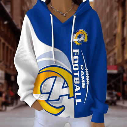[SPECIAL OFFER] NEW CUSTOMIZED NFL22 LAR LOS ANGELES RAMS RIBBED HOODIE & SWEATSHIRT