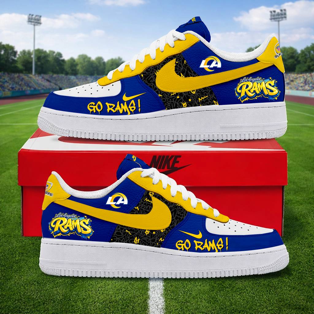 LIMITED EDITION - NEW CUSTOMIZED NFL22 LAR LOS ANGELES RAMS AF1 SNEAKERS