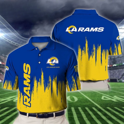 LIMITED EDITION - NEW CUSTOMIZED NFL22 LAR LOS ANGELES RAMS POLO SHIRT