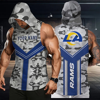 LIMITED EDITION - NEW CUSTOMIZED NFL22 LAR LOS ANGELES RAMS HOODED TANK TOP