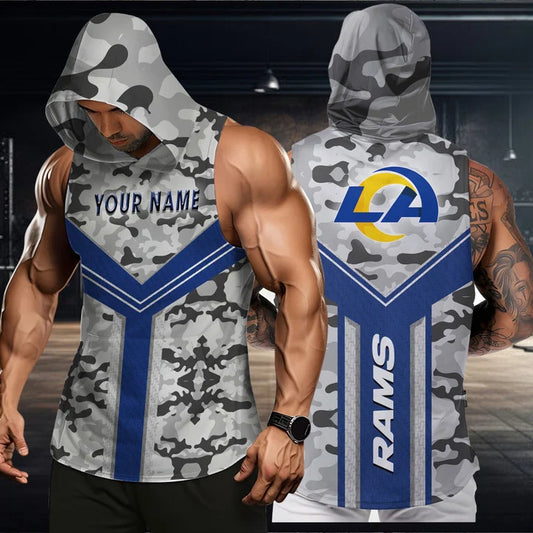 LIMITED EDITION - NEW CUSTOMIZED NFL22 LAR LOS ANGELES RAMS HOODED TANK TOP