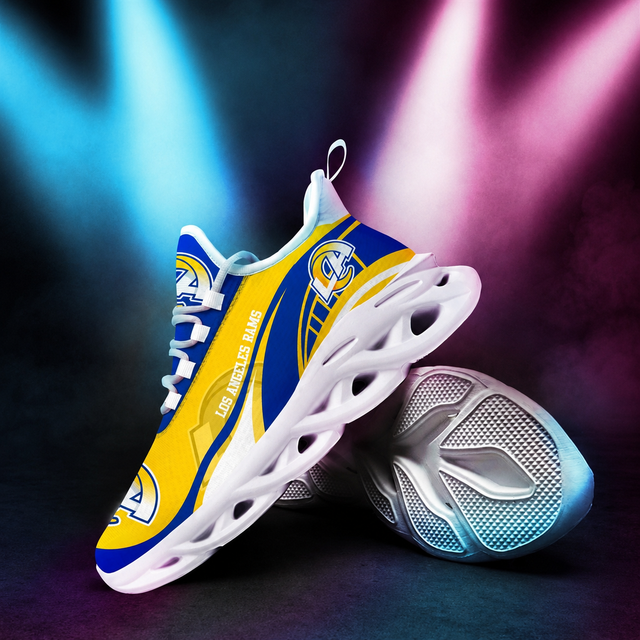 LIMITED EDITION - NEW CUSTOMIZED NFL22 LAR LOS ANGELES RAMS UNISEX MAX SOUL SHOES