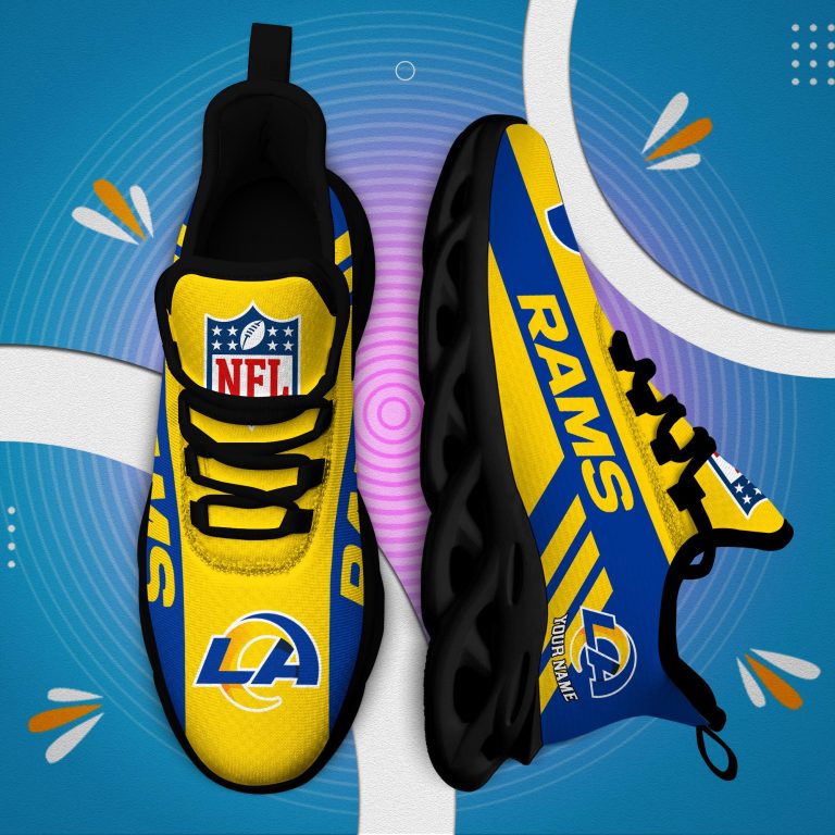 LIMITED EDITION - NEW CUSTOMIZED NFL22 LAR LOS ANGELES RAMS UNISEX MAX SOUL SHOES
