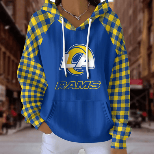 [SPECIAL OFFER] NEW CUSTOMIZED NFL22 LAR LOS ANGELES RAMS RIBBED HOODIE & SWEATSHIRT