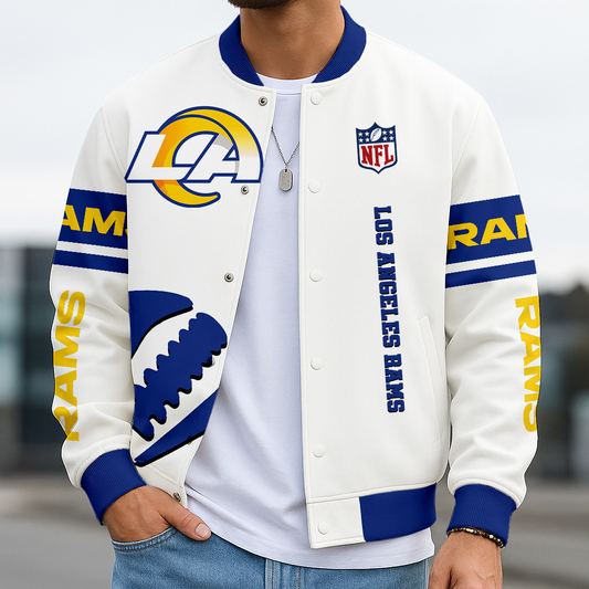 LIMITED EDITION - NEW CUSTOMIZED NFL22 LAR LOS ANGELES RAMS BASEBALL JACKET