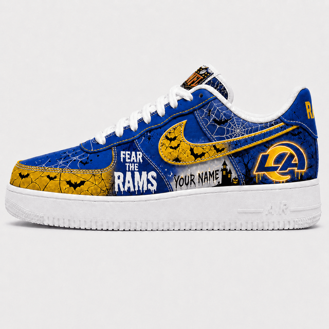 [SPECIAL OFFER] NEW CUSTOMIZED NFL22 LAR LOS ANGELES RAMS HALLOWEEN AF1 SHOES