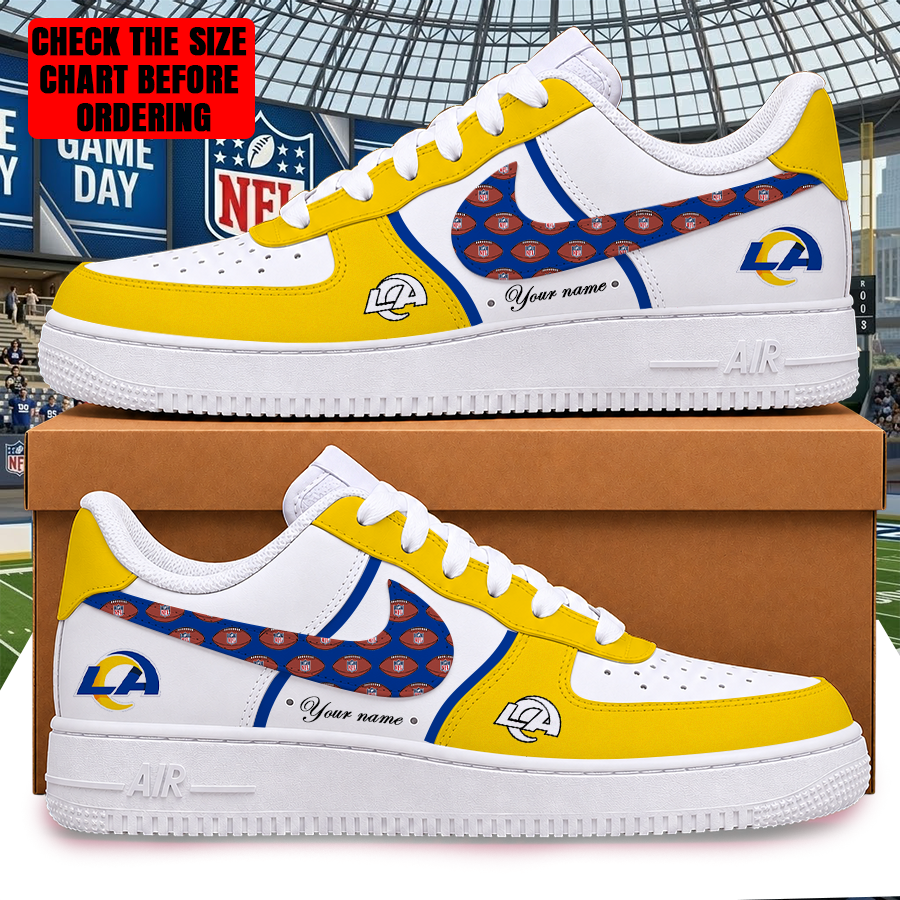 LIMITED EDITION - NEW CUSTOMIZED NFL22 LAR LOS ANGELES RAMS AF1 SHOES
