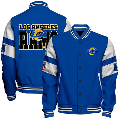 LIMITED EDITION - NEW CUSTOMIZED NFL22 LAR LOS ANGELES RAMS SATIN VARSITY & BASEBALL JACKET