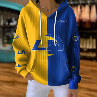 [SPECIAL OFFER] NEW CUSTOMIZED NFL22 LAR LOS ANGELES RAMS RIBBED HOODIE & SWEATSHIRT