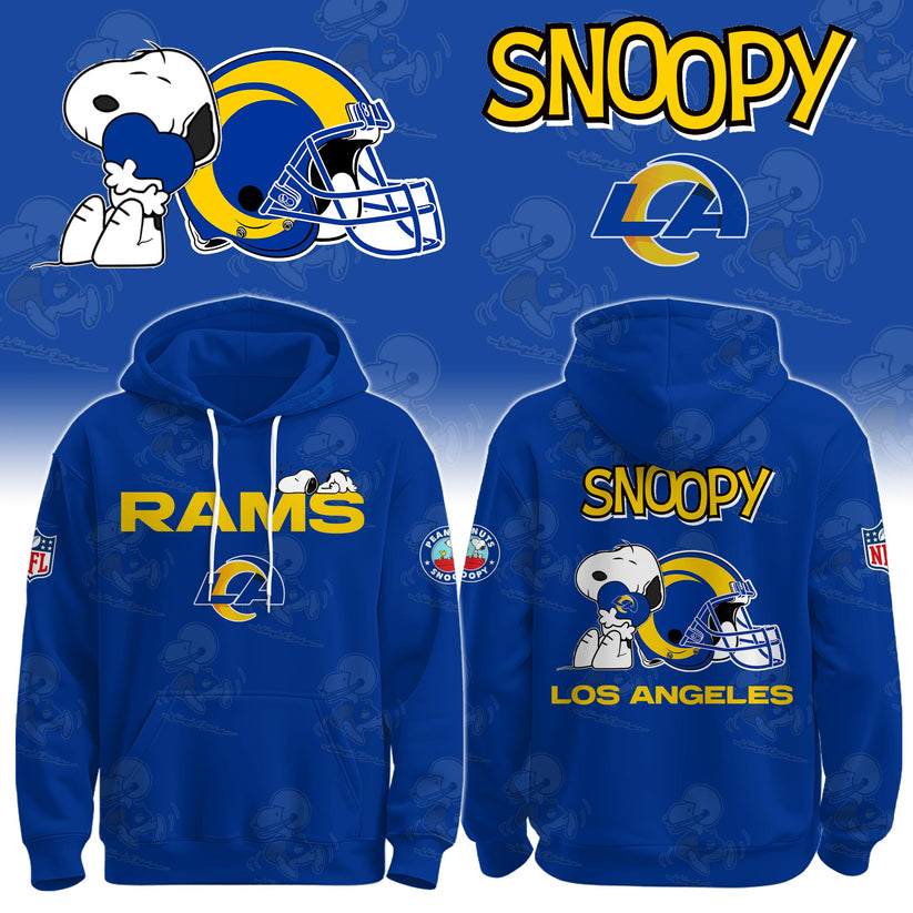 LIMITED EDITION - NEW CUSTOMIZED NFL22 LAR LOS ANGELES RAMS & SNOOPY UNISEX T-SHIRT, POLO, HOODIE & JACKETS
