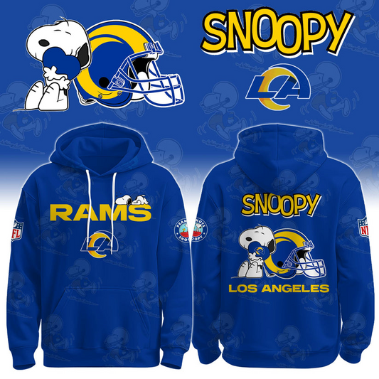 LIMITED EDITION - NEW CUSTOMIZED NFL22 LAR LOS ANGELES RAMS & SNOOPY UNISEX T-SHIRT, POLO, HOODIE & JACKETS