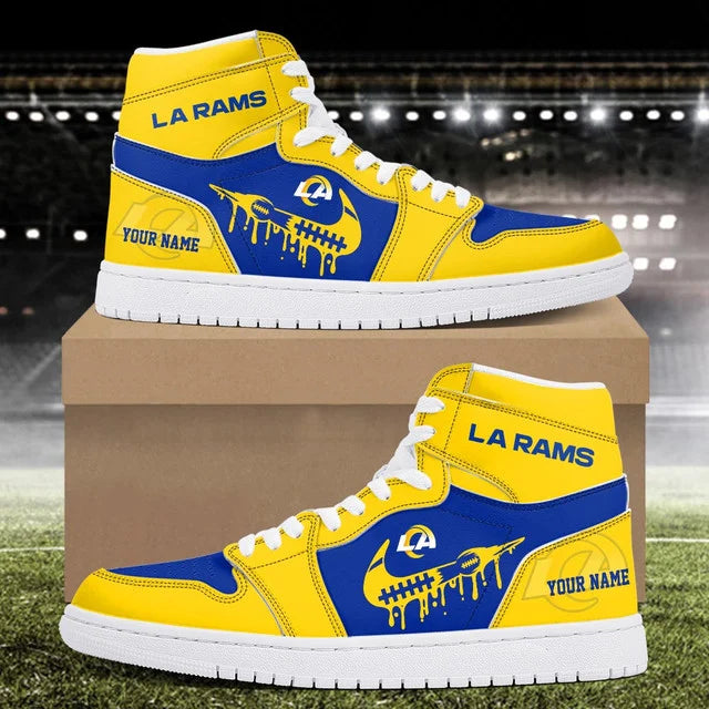 LIMITED EDITION - NEW CUSTOMIZED NFL22 LAR LOS ANGELES RAMS AIR JORDAN SNEAKERS