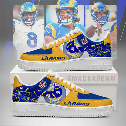 LIMITED EDITION - NEW CUSTOMIZED NFL22 LAR LA RAMS AF1 SNEAKERS