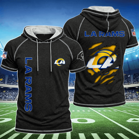 [SPECIAL OFFER] NEW CUSTOMIZED NFL22 LAR LOS ANGELES RAMS SHORT SLEEVE HOODIE