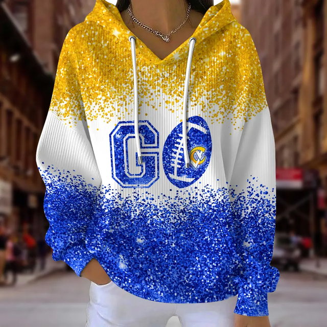 [SPECIAL OFFER] NEW CUSTOMIZED NFL22 LAR LOS ANGELES RAMS RIBBED HOODIE & SWEATSHIRT
