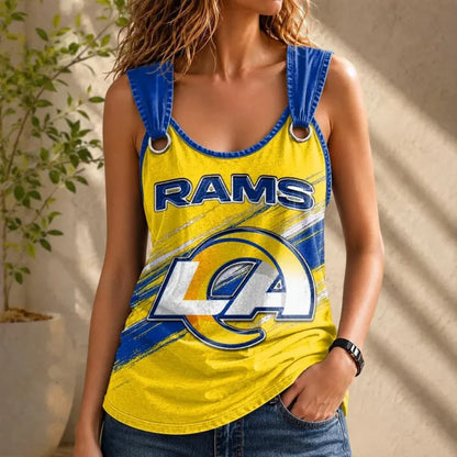 [SPECIAL OFFER] NEW CUSTOMIZED NFL22 LAR LOS ANGELES RAMS O-RING SHOULDER TANK TOP
