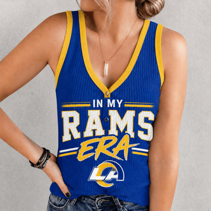 [SPECIAL OFFER] NEW CUSTOMIZED NFL22 LAR LOS ANGELES RAMS WOMEN'S V-NECK TANK TOP