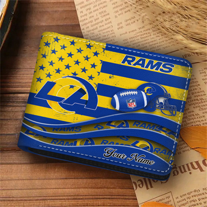 [SPECIAL OFFER] NEW CUSTOMIZED NFL22 LAR LOS ANGELES RAMS LEATHER WALLET