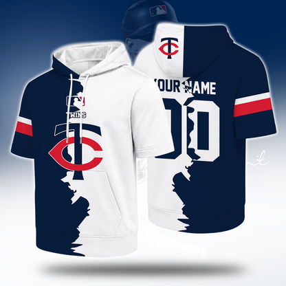 LIMITED EDITION - NEW CUSTOMIZED MLB22 MTS MINNESOTA TWINS SHORT SLEEVE HOODIE