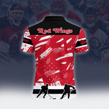 [SUPER SALE] NEW CUSTOMIZED NHL22 DRW DETROIT RED WINGS POLO SHIRT